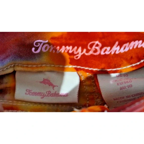 Tommy Bahama Girls 10 Artisan Hand Dyed Cutoff Shorts Red Orange Yellow Fire Gri - Picture 5 of 11